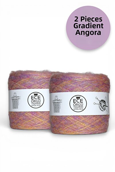 Ece Örgü Tasarım Atölyesi Fir de tricotat angora în degrade, în culorile roz,...