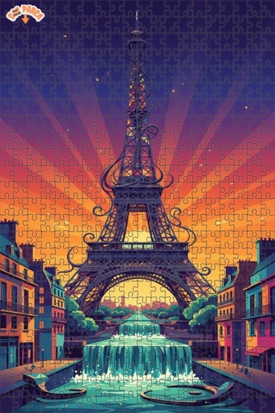 Teona Ahşap لغز خشبي مؤطر ذو طبقتين من أعمال فنية لشلالات باريس 500 قطعة 50x30