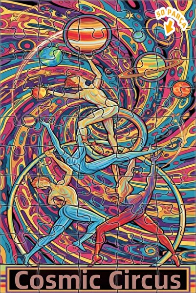 Teona Ahşap لغز خشبي مؤطر بطبقتين بتصميم رسم زيتي لسيرك كوزميك، 50 قطعة، مقاس...