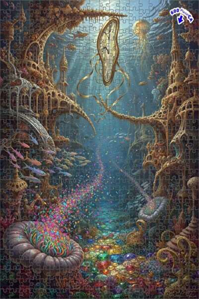 Teona Ahşap لغز خشبي مؤطر بطبقتين بمظهر لوحة زيتية لوقت الأمواج الخيالية 600 ...