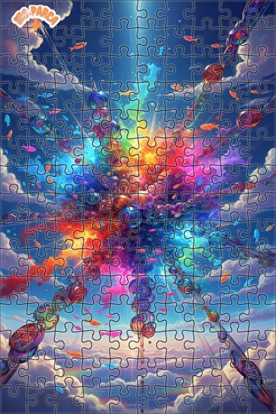 Teona Ahşap Rainbow Fish World Oil Painting Lookalike Art Double-Layer Framed...