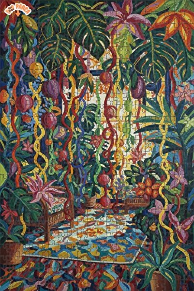 Teona Ahşap Tropical Garden Dream Oil Painting Lookalike Wooden Puzzle 500 Pi...