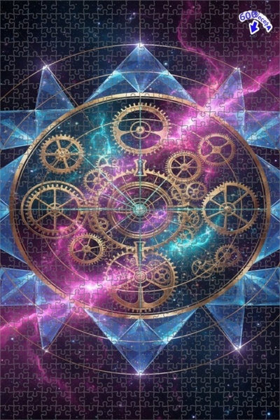 Teona Ahşap لعبة تركيب خشبية على شكل عجلات ستيمبانك كوزميك ذات طبقتين بإطار م...