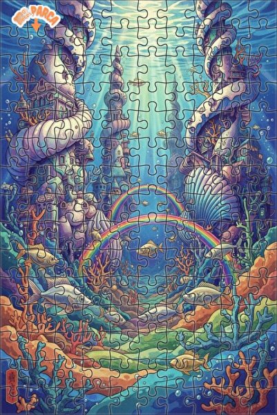 Teona Ahşap لغز خشبي ملون بإطار مزدوج الطبقات من مدينة تحت الماء الرائعة 150 ...