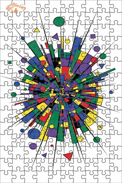 Teona Ahşap Geometric Explosion Double Layer Framed Wooden Puzzle 150 Pieces ...