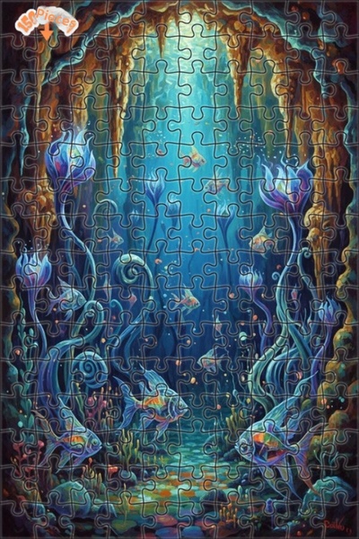 Teona Ahşap Mysterious Underwater World Oil Painting Lookalike Art Double-Lay...