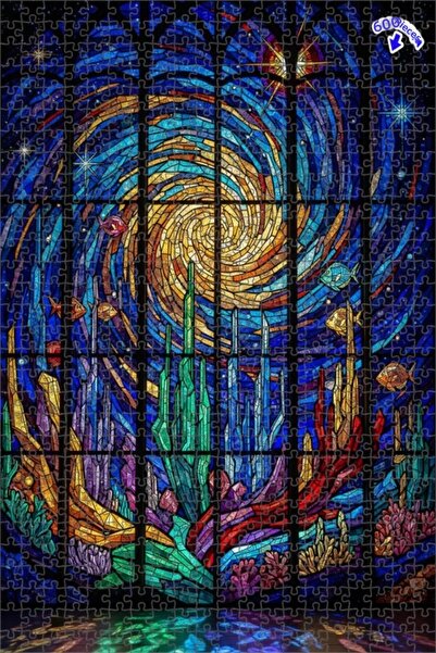 Teona Ahşap لغز خشبي مؤطر من طبقتين بتصميم مشهد بحري ساحر مرسوم بالزيت، 600 ق...