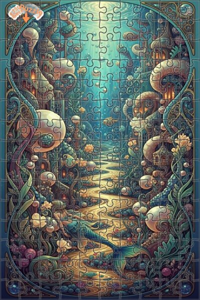 Teona Ahşap Fairy Tale Mermaid Scenery Oil Painting Look Art 150 Pieces 20X30