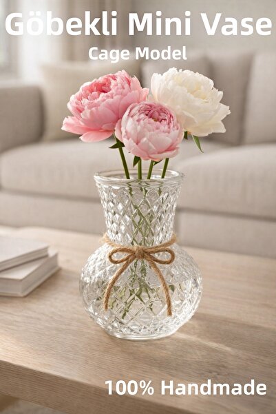 Nandy Home Sticlă lucrată manual, vază model cușcă de dimensiuni mici - Vază ...