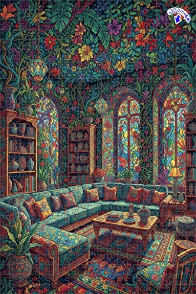 Teona Ahşap لغز خشبي مؤطر بطبقتين من ماجيكال فورست إرك، 600 قطعة، 50×35