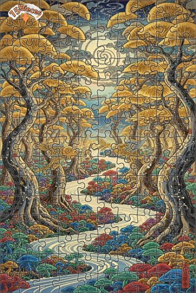 Teona Ahşap Magic Forest Fish Birds Double Layer Framed Wooden Puzzle 150 Pie...