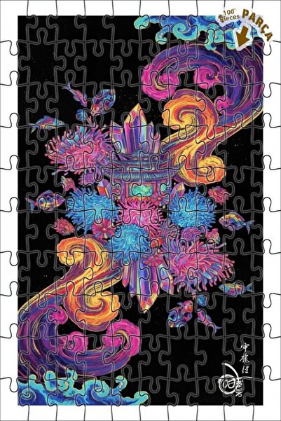 Teona Ahşap لغز خشبي ذو طبقتين على شكل سمكة ملونة من كريستال باراديس أوف الأح...