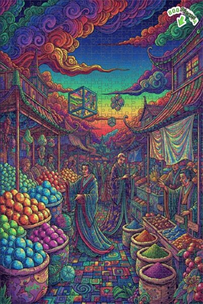 Teona Ahşap لغز خشبي ملون من سوق آسيا مقطوع بالليزر، ذو طبقتين، 800 قطعة، مقا...