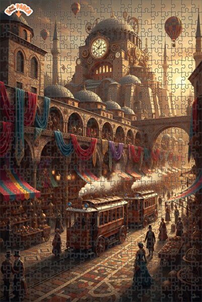 Teona Ahşap لغز خشبي ذو طبقتين بإطار على شكل مدينة ستيمبانك لايف ماركت بمظهر ...