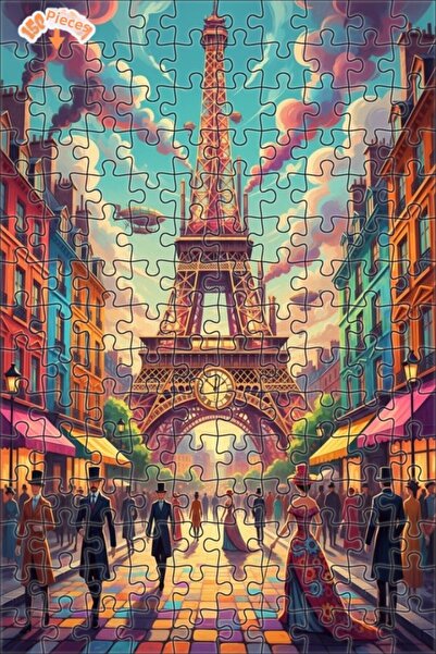 Teona Ahşap لغز خشبي مؤطر ذو طبقتين بتصميم لوحة زيتية لحلم باريس الخيالي 150 ...