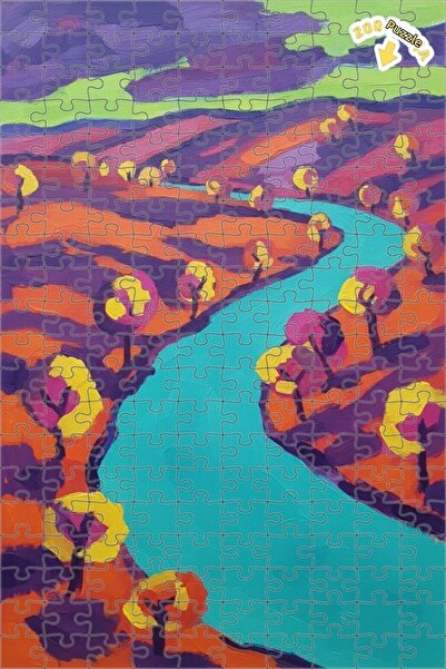 Teona Ahşap ألوان نابضة بالحياة، منظر نهري، لوحة زيتية، لغز خشبي مؤطر ذو طابق...