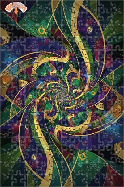 Teona Ahşap لغز خشبي ذو طبقتين بتصميم حلزوني ذهبي 150 قطعة 20x30
