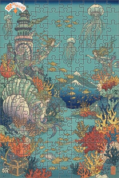 Teona Ahşap Mermaid Tale Double Layer Framed Wooden Puzzle 150 Pieces 20X30