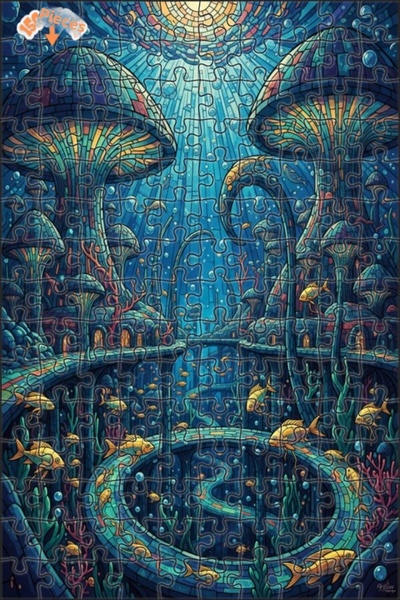 Teona Ahşap Mysterious Undersea Castle Puzzle 150 Pieces 20X30