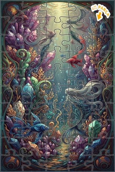 Teona Ahşap عالم تحت الماء في غابة حورية البحر الكريستالية بمظهر الألوان الما...