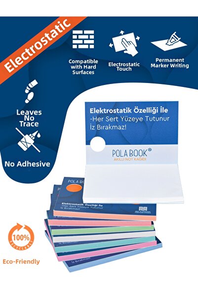 POLABOOK Smart Note Paper - 7X10 cm 100 Sheets - White - Non-Adhesive Post-It