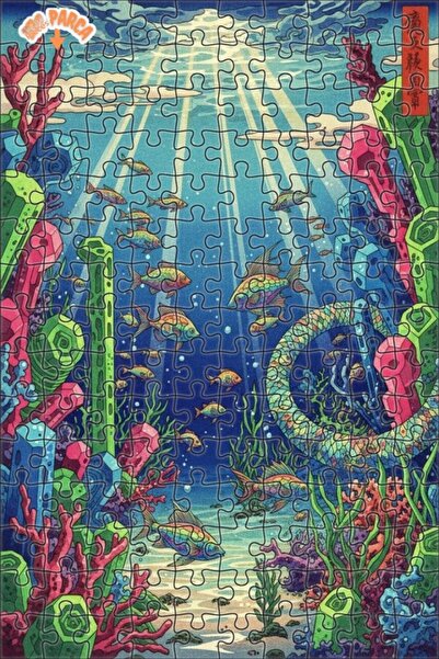 Teona Ahşap لغز خشبي ملون بإطار مزدوج الطبقات من سلسلة عالم الأسماك الكريستال...