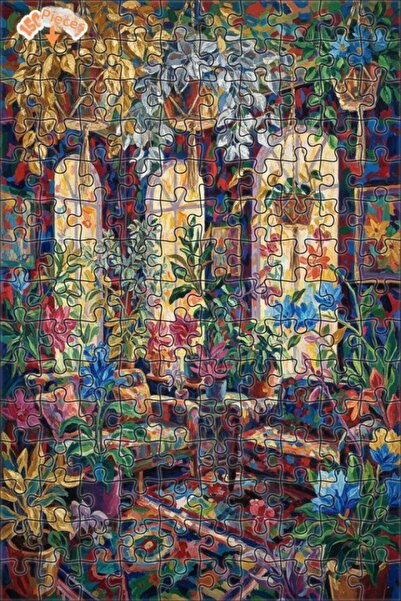 Teona Ahşap لغز خشبي على شكل حديقة منزلية نابضة بالحياة، لغز خشبي مؤطر ذو طبق...