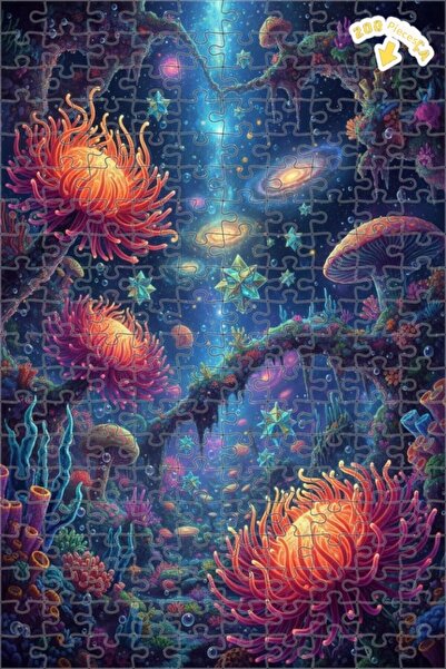 Teona Ahşap لغز خشبي رائع على شكل حديقة زهور كونية ملونة بالزيت، ذو طبقتين، م...