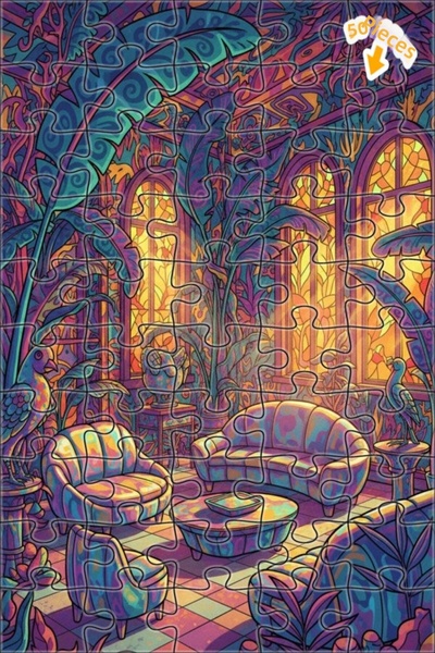 Teona Ahşap لغز خشبي مؤطر من طبقتين من تروبيكال إنيرجي رومب، 50 قطعة، مقاس 15x25