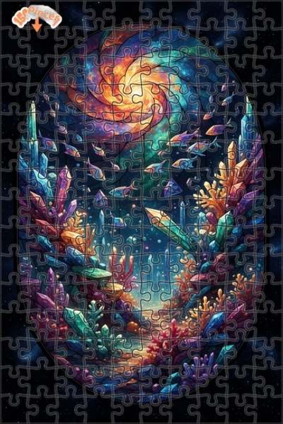 Teona Ahşap لوحة زيتية لأسماك الكريستال الفلكية بمظهر فني 150 قطعة 20x30