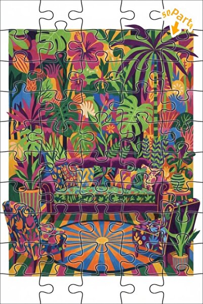 Teona Ahşap لغز خشبي بتصميم لوحة زيتية من سلسلة تروبيك دريم، لغز خشبي مؤطر بط...