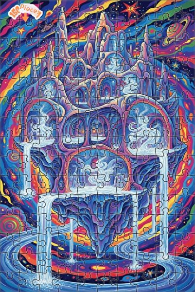 Teona Ahşap Dragon Falls Universe Double Layer Framed Wooden Puzzle 150 Piece...