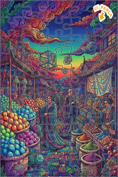 Teona Ahşap لغز خشبي ملون من سوق آسيا مقطوع بالليزر، ذو طبقتين، 50 قطعة، مقاس...