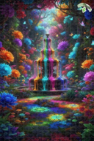 Teona Ahşap لغز خشبي ملون ذو طبقتين من سحر الحديقة السحرية 800 قطعة 70x50