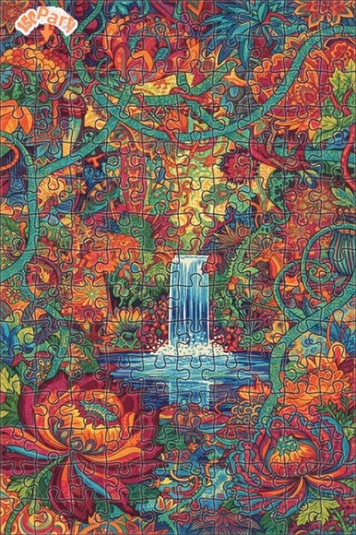 Teona Ahşap شلال الغابة الغامضة ذو الإطار الخشبي ذو الطابقين مع رسم ملون 150 ...