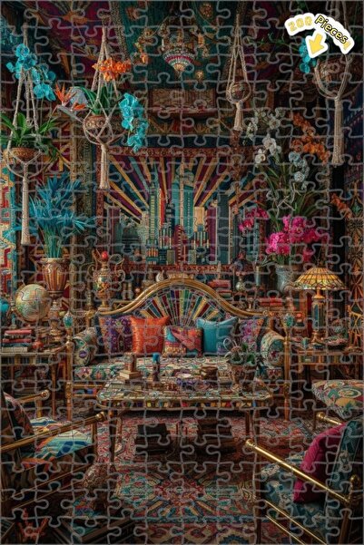 Teona Ahşap لوحة زيتية لمشهد مدينة بوهيمية ذات طابقين، ألغاز خشبية مؤطرة 200 ...