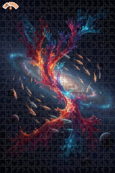 Teona Ahşap لغز خشبي ذو طبقتين من سرب المرجان الفلكي 500 قطعة 50x30