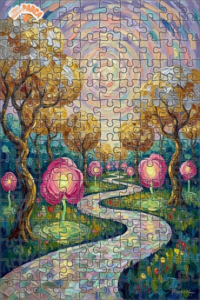 Teona Ahşap لغز خشبي بمظهر لوحة زيتية لطريق الغابة السحرية 150 قطعة 20×30