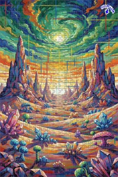 Teona Ahşap لغز فني بمنظر وادي الكريستال مع رؤية لوحة زيتية 600 قطعة 50×35