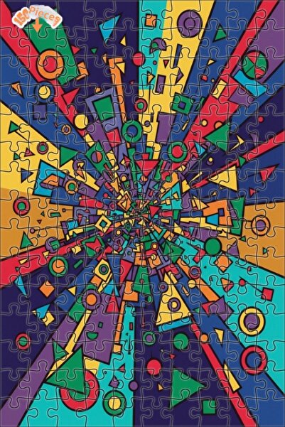 Teona Ahşap Geometric Explosion Modern Art Double-Layer Framed Wooden Puzzle ...