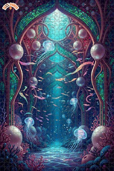 Teona Ahşap Fantastic Underwater Palace Oil Painting Lookalike Wooden Puzzle ...