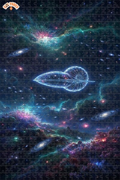 Teona Ahşap لغز فني لسفينة فضائية نوتيلوس نيبولا 500 قطعة 50x30