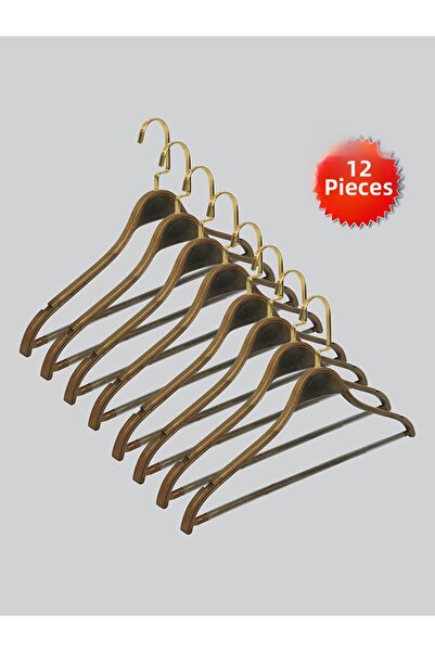 NYN Wooden Clothes Hanger with Nickel Hooks Barli Blouse, Shirt and Trouser M...