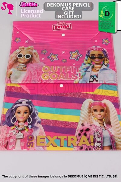 Barbie "Dekomus Pocket Notebook with Gift" Licensed 2-Piece Clip File New Season