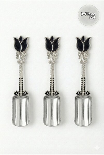 EMBazaar Multi-Purpose Silver Black Spice and Coffee Measuring Spoon with Tul...