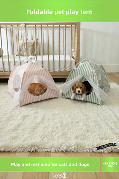 Letsii خيمة لعب قابلة للطي للحيوانات الأليفة، ملعب للقطط والكلاب