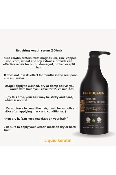 Liquid Keratin Repairing Pure Keratin Hair Care Serum (500ml) - Liquid Keratin Protein Complex