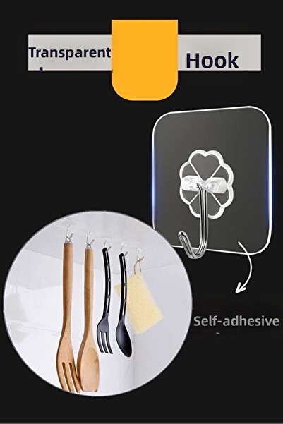 Marsilyan Διαφανής αυτοκόλλητη κρεμάστρα, κρεμάστρα τοίχου για κουζίνα και μπ...