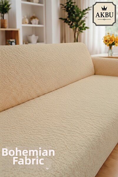 AKBU Bohemian Fabric Sofa Cover for 3 People |   Flexible Elastic Sofa Cover ...