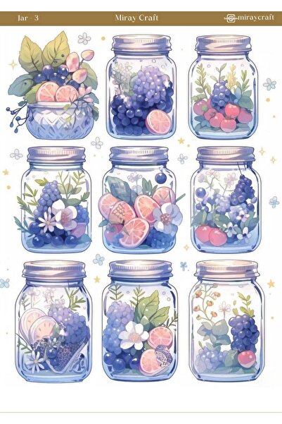 MirayDesign 1 قطعة من ورقة الملصقات ذات الطابع الخاص بالجرة - دفتر يوميات ومخ...